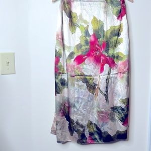 100% Silk Floral Scarf Vintage Double Sided